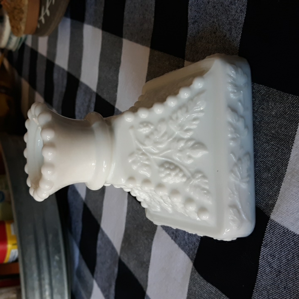 Westmoreland milk glass taper candle holder